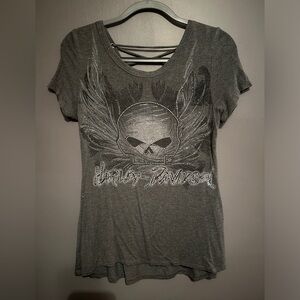 Women’s Harley Davidson embellished top with tie up back.